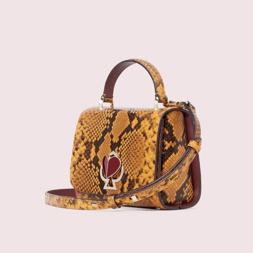 kate spade–nicola small snake embossed handle bag
